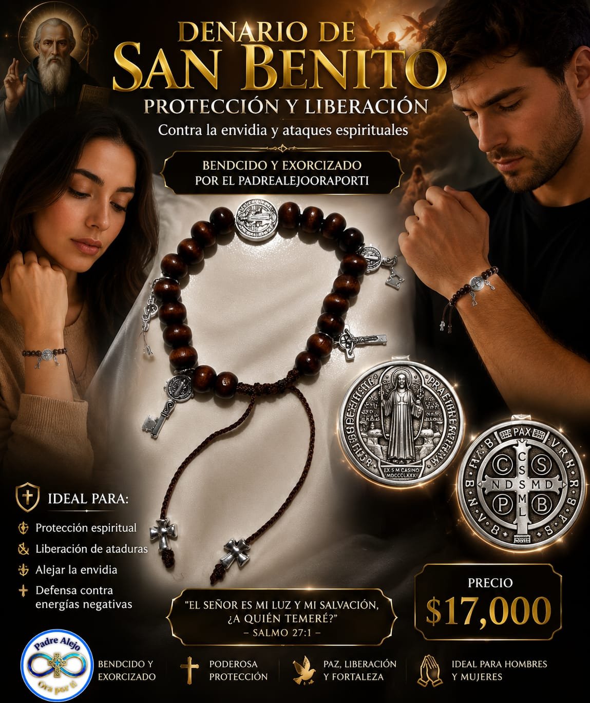 DENARIO DE SAN BENITO CON LLAVES